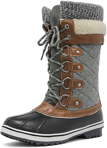 DREAM PAIRS Women's Mid-Calf Waterproof Winter Snow Boots Monte_02