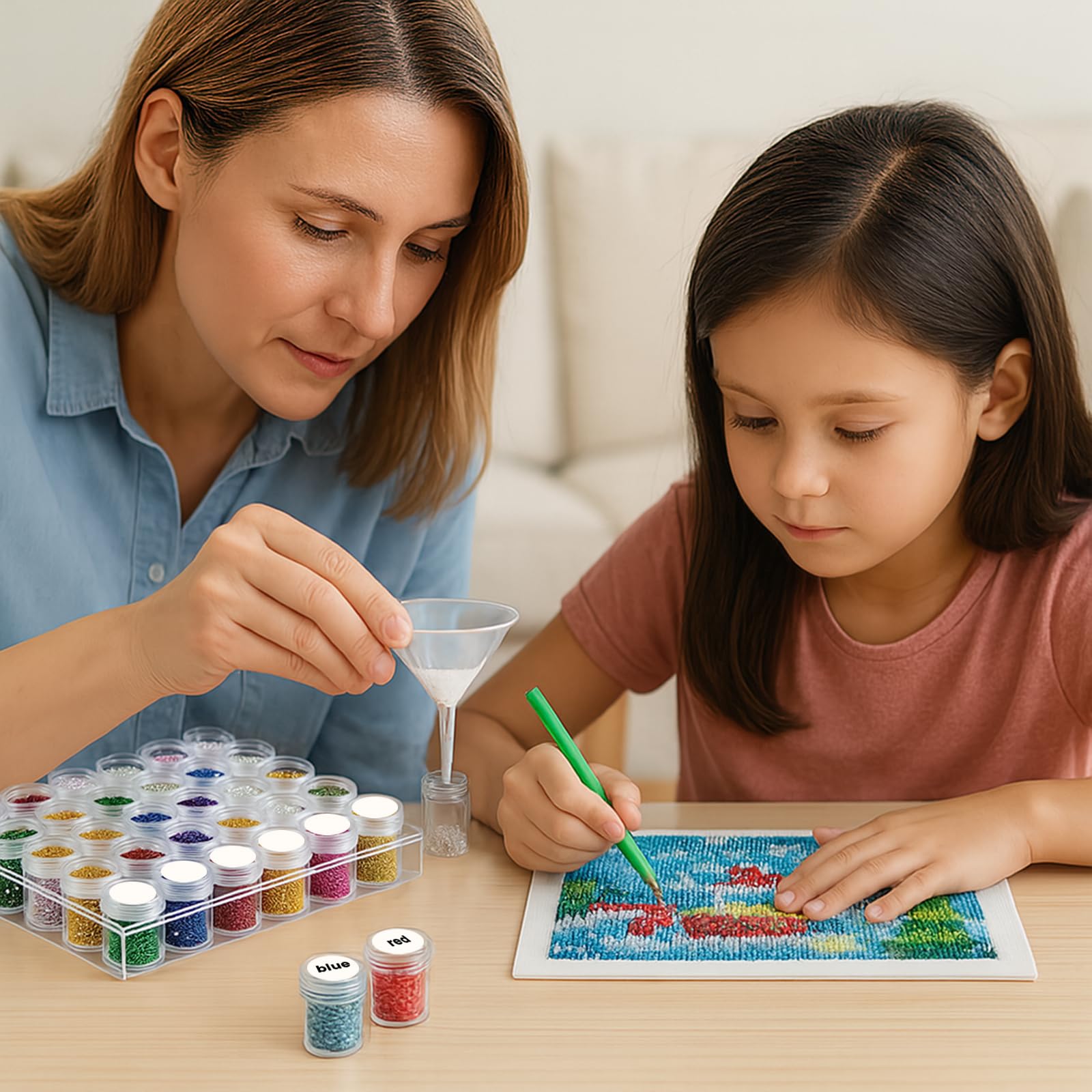 BigOtters 30 Grids Diamond Painting Storage Containers, Portable Bead Art Organizer Case with Lids for Crafts, Jewelry DIY