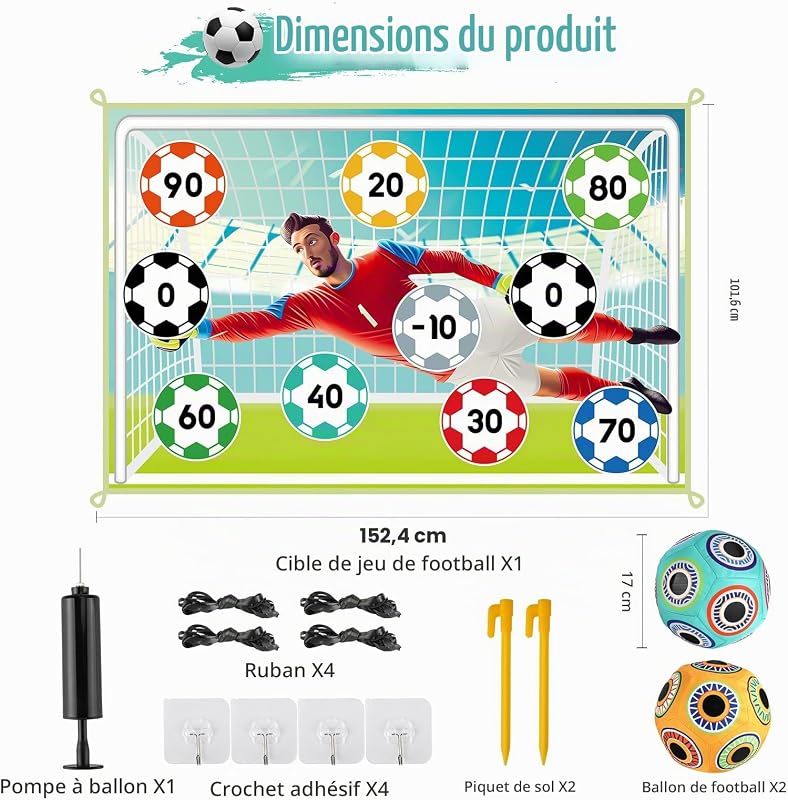 Ensemble de Jeu de Football pour Enfants avec 2 Balles