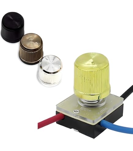 ZE-116M Rotary Light Switch Replacement Kit w/Brass Plated knob 3