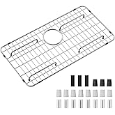 Stainless Steel Sink Grid and Protectors for Bottom of Kitchen Sink, 26" X 14 1/16" Sink Bottom Grid with Rear Drain for Single Sink Bowl (26" X 14 1/16")