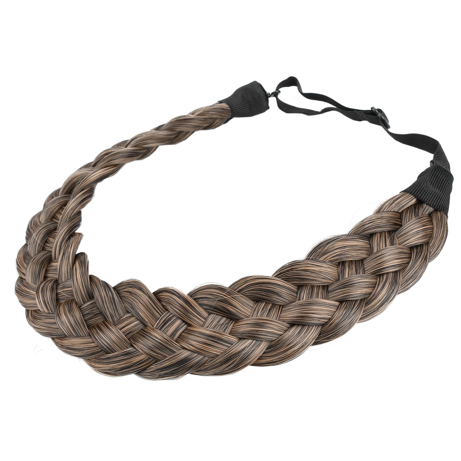 Gledola 5 Strands Synthetic Hair Braid Headband Hair Braided Headband for Women Girl (Dark Golden Brown) — image 1