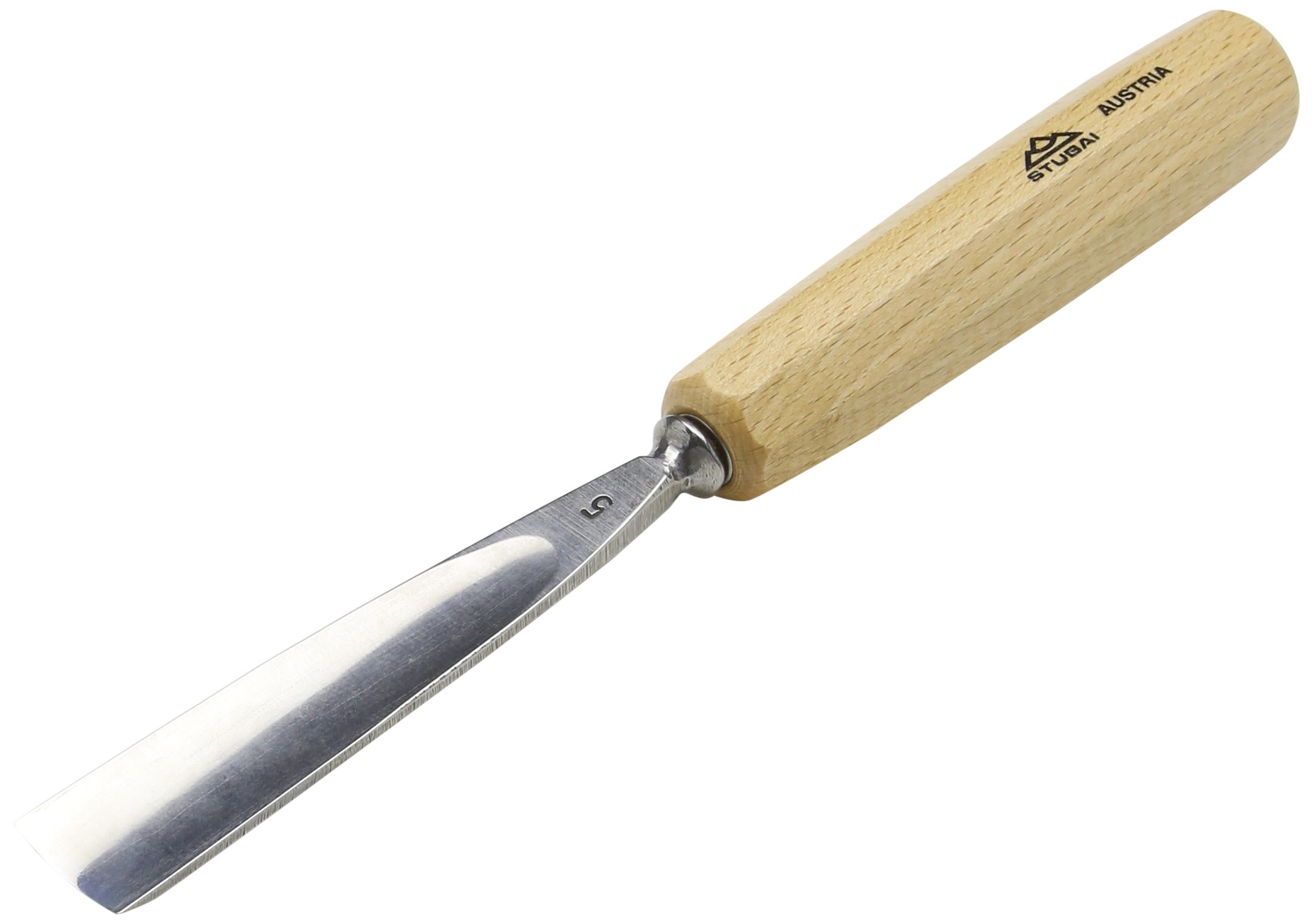 Stubai 550525 Type 5 Long/Polished Woodcarving Chisel, Grey/Beige, 25 mm