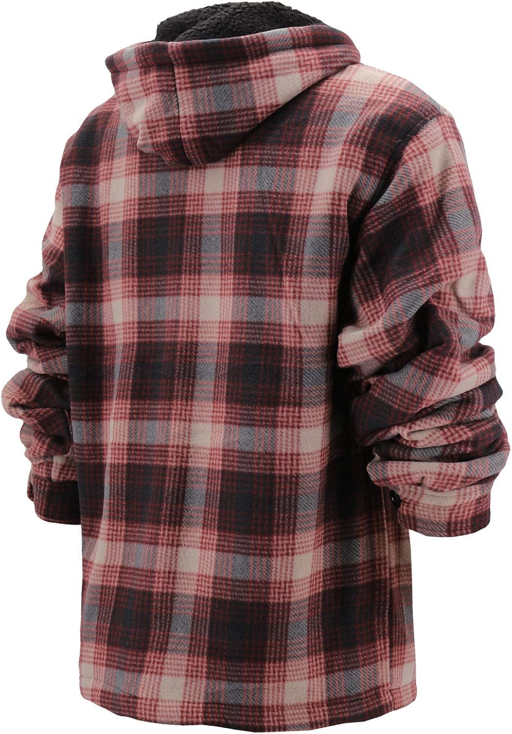 mens flannel zip hoodie