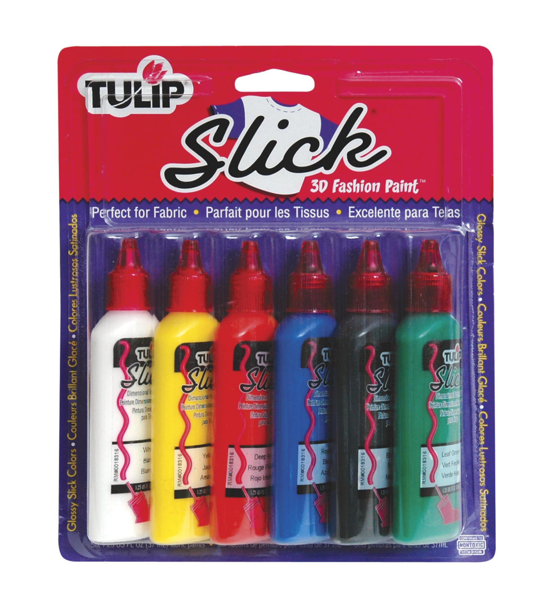 Photo 1 of TULIP 17581 Dimensional Metallic Fabric Paint, 6-Pack (Slick), 1.25 oz