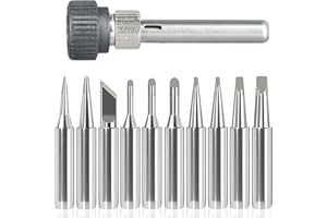 Emperoch 11 Pcs 900M-T Soldering Tips Kit, 10 Pcs Welding Soldering Tips with A Retaining Sleeve, Lead-Free Soldeirng Tips Re