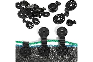 OXRQ Shade Cloth Heavy Duty Lock Grip 100 Piece Shade Cloth Plastic Clips Round Plastic Black Clips for Sun Shade Net, Fence Nets, Anti Bird Netting, Garden Netting (100Pcs)