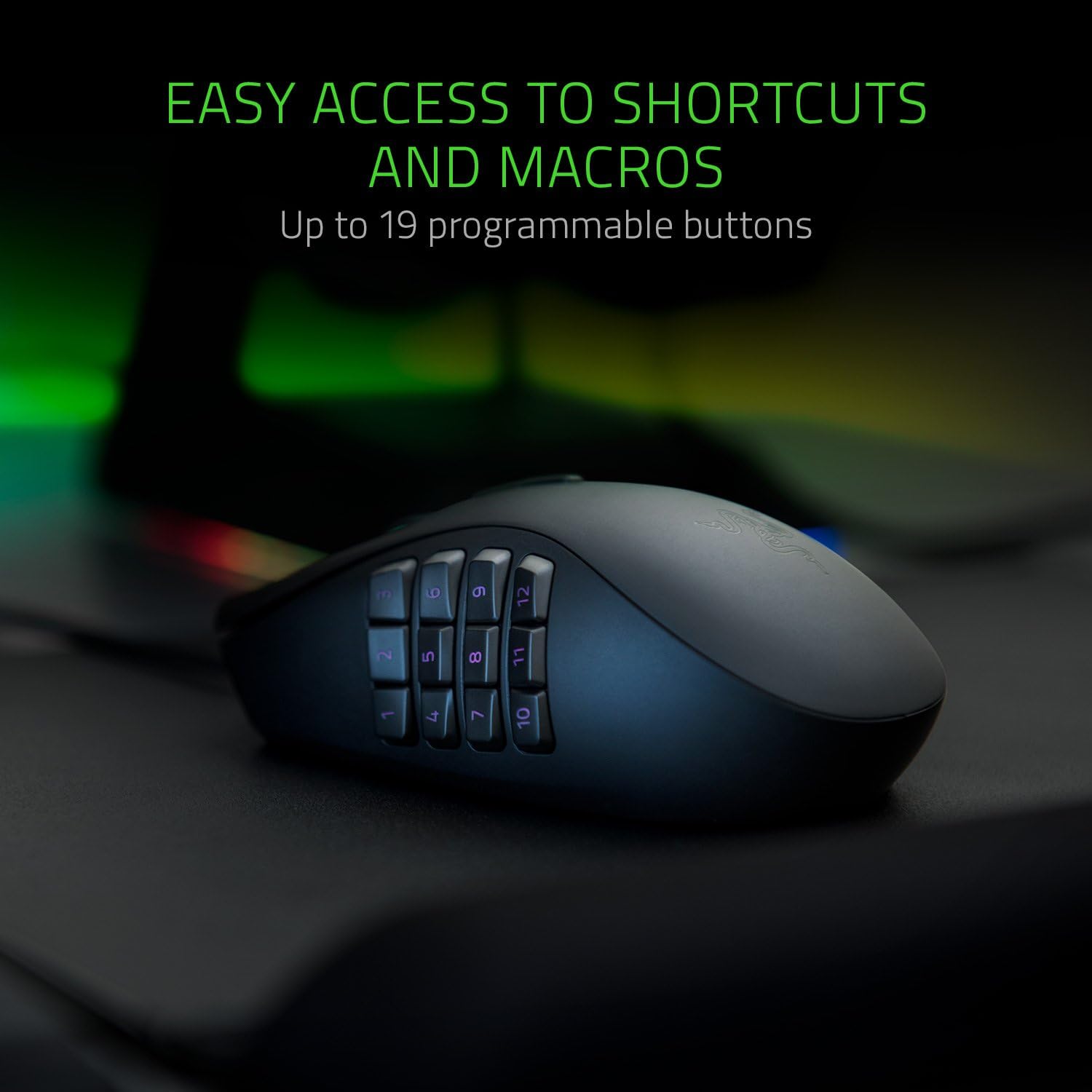 Razer Naga Trinity Gaming Mouse: 16,000 DPI Optical Sensor - Chroma RGB Lighting - Interchangeable Side Plate w/ 2, 7, 12 Button Configurations - Mechanical Switches: Computers & Accessories