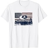 Mossy Oak 4th of July American Flag Forest Distressed Logo T-Shirt