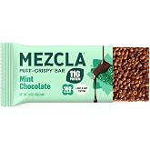 Mezcla Mint Chocolate Snack Bars, 11G Plant Based Pea Protein Treat, 1 Ct. | Gluten Free - Vegan - Healthy Adult Snack Protein Bar - Rice Cake, Granola, Breakfast Bar Alternative - Light &amp; Airy Texture