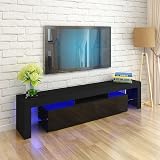 Panana Modern White 200CM TV Stand with RGB LED Lights 65-85 inch TV view 4