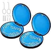 2 Pack Retainer Case, Compatible with Invisalign - Black | 2 Pack &bull; Pocket-Size for Travel &bull; Secure Magnetic Closure &bull; Full Kit: Removal Tool, Aligner Seater &amp; Brush