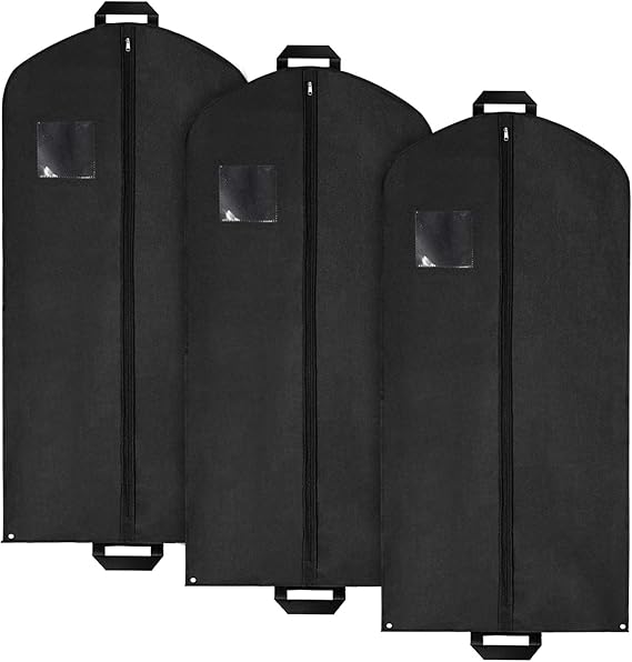 Extra Long Garment Bags Set Of 3 55 Inches Long With Window By