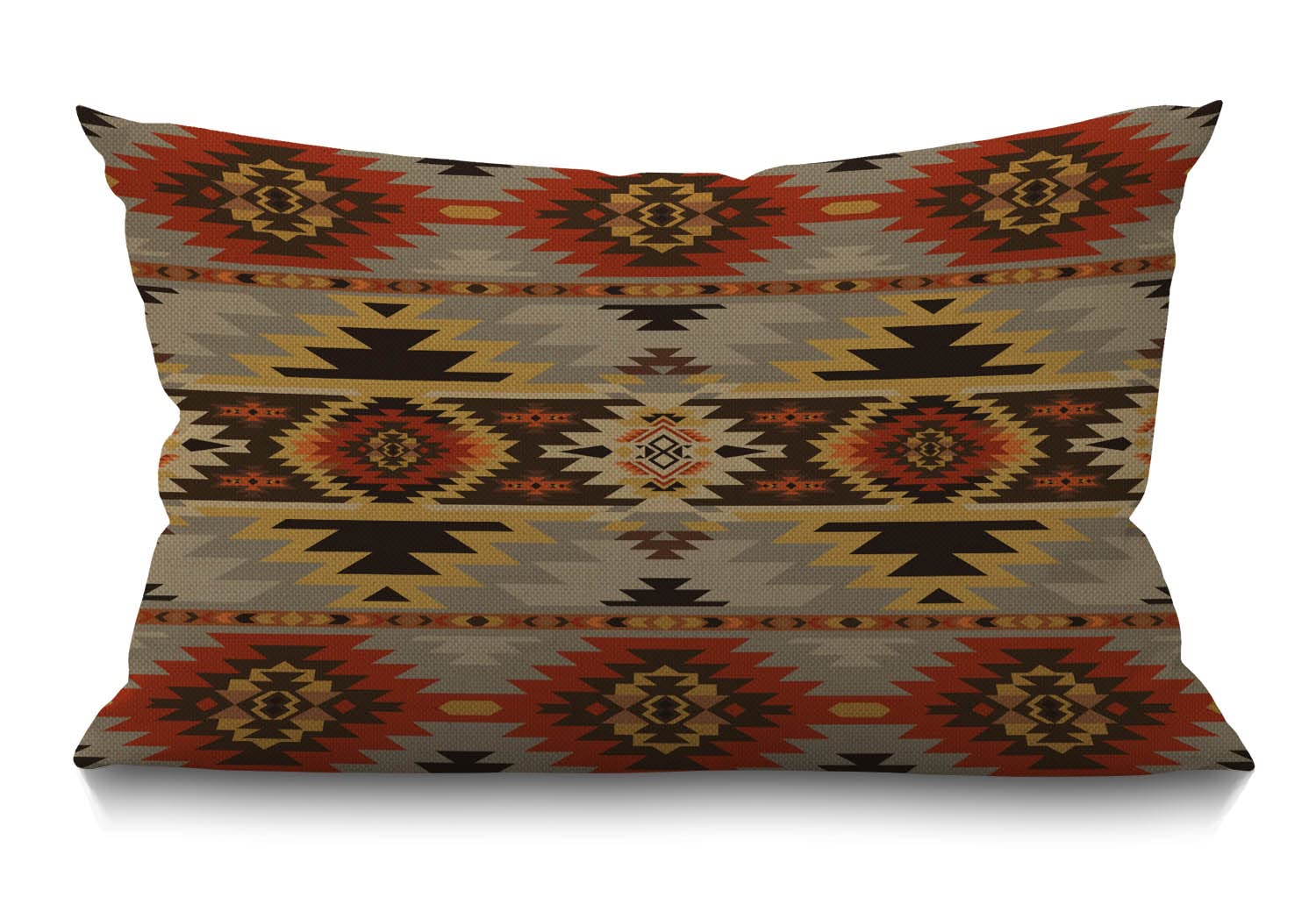 BGBDEIA American Southwest Print Cushion Cover, Ethnic Aztec Geometric Pattern Boho Pillow covers, Rectangle throw pillowcase with invisible zipper for sofa & couch 30 x 50 cm(12 x 20 inch)