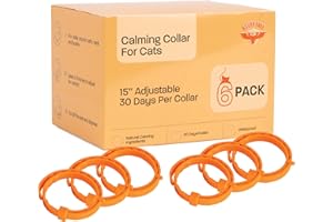 BOURN FREE 3NT 6 Pack Calming Collar for Cats - Calming Cat Collar, Cat Pheromone Collar, Cat Calming Collar for Anxiety - Efficient Relieve Reduce Stress Relief for Cats, Ideal for Meowing and Anxiety Reduction