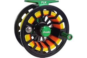 Aventik FLK II Fly Fishing Reel Aluminum Trout 3/5, 5/7, 7/9wt Large Arbor Freshwater Fly Reel with Line.