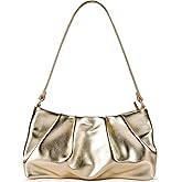 QIRACHIC Women's Clutch Purse, Pleated Evening Handbag, Shoulder Bag with Detachable Chain and Shoulder Strap