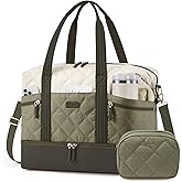 LOVEVOOK Travel Duffle Bag, Lightweight Weekender Bags for Women with Shoe Compartment, 40L Puffer Gym Bag Personal Item Travel Bag, Carry On Overnight Bags and Hospital Bag for Labor and Delivery