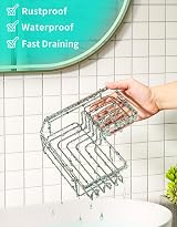 HapiRm Corner Shower Caddy Silver 2 Pack 11 Hooks Stainless Steel view 7