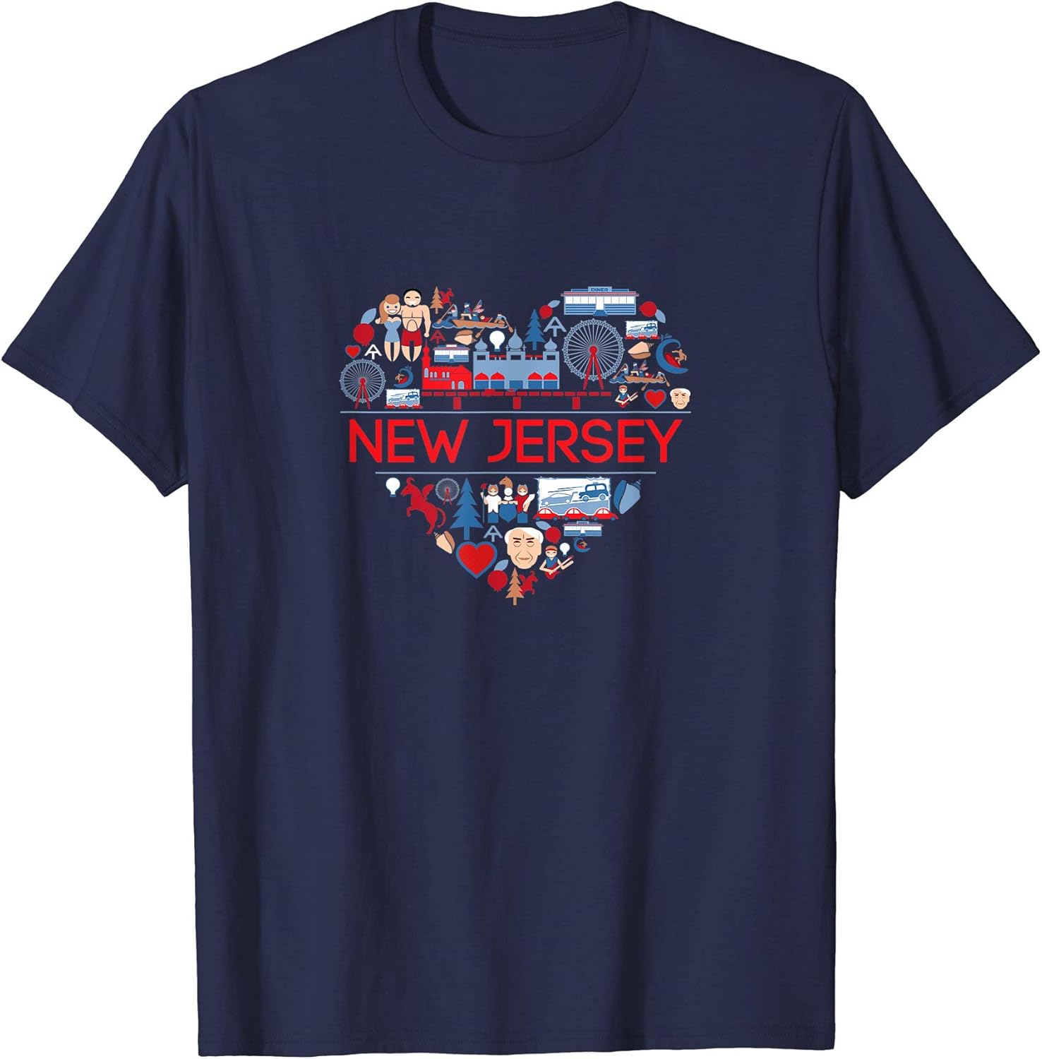 I Love New Jersey NJ Pride Cute New Jersey Shirt Herren, Größe M Navy