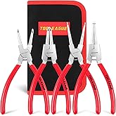 TOOLEAGUE 4 Pcs Snap Ring Pliers Set, Circlip Pliers, 9 inches Internal/External Heavy Duty for Ring Remover Retaining Straig