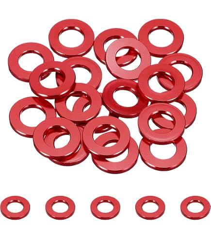 Uxcell M3 Aluminum Alloy Cone Shaped Round Cup Bumper Washer – Pink, 15-Pack