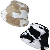 Winter Faux Fur Bucket Hat 2 Pieces Warm Furry Cap Fluffy Hats Fuzzy Trendy Bucket Hat Fisherman Cap Casual Plush Bucket Hat