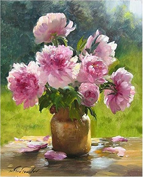 Gmmh Diamond Painting Set Vollbedeckung Bild 30 X 40 Diamant Malerei Stickerei Handarbeit Basteln Mosaik Steine Blumen Korb Flieder Pfingstrosen Amazon De Kuche Haushalt