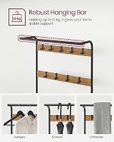 VASAGLE Coat Rack 4-in-1 with Shoe Storage Bench 9 Removable Hooks view 4