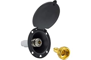 RecPro RV Exterior Spray Port Hook-Up Connector | Optional Hose with Sprayer or Quick Connector | RV Exterior Shower Port (Bl