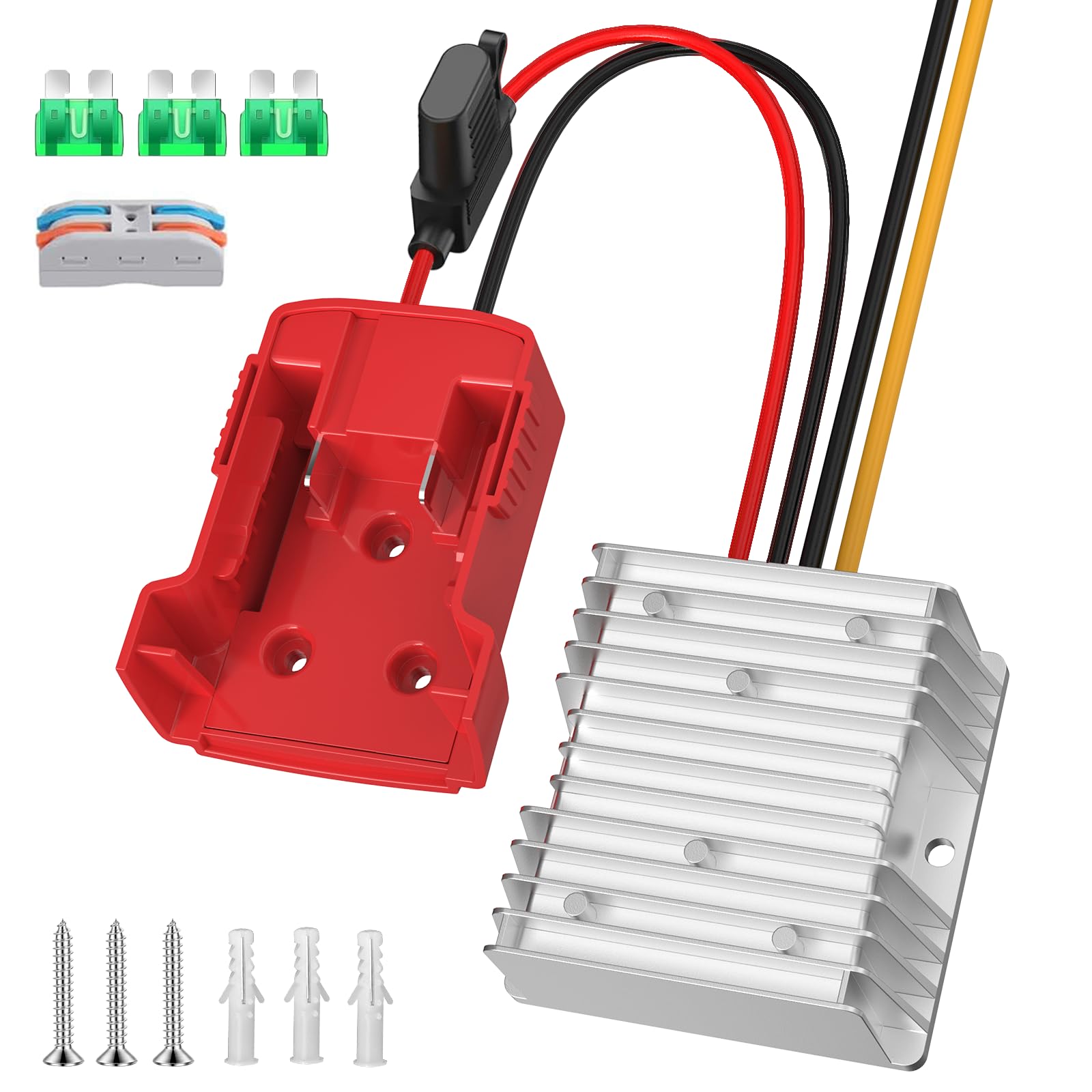 Photo 1 of Upgraded 18V to 12V Step Down Power Aadpter Works with Milwaukee 18V Battery, DC 18V to DC 12V 20A 240W Power Wheel Converter, Buck Boost Voltage Regulator with Low Voltage Protection and Fuse