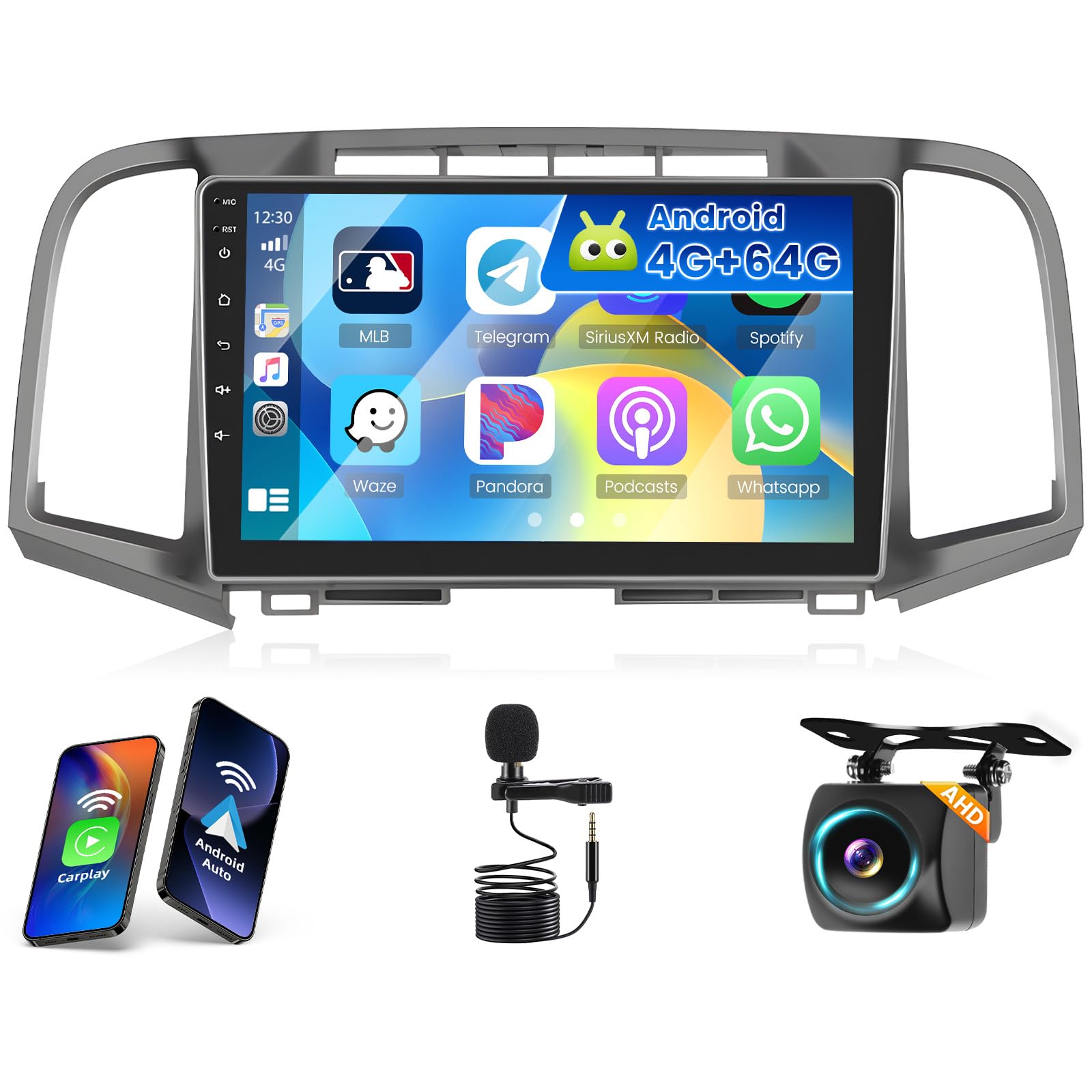 Photo 1 of 5G WiFi [4+64G] Hikity Android 15 Car Stereo for Toyota Venza 2009-2016 with Wireless Carplay Android Auto, 9'' IPS Touch Screen Car Radio Bluetooth Mirror Link GPS SWC AI DSP/FM/RDS/32EQ Backup Cam