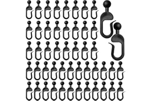 HURIFENG 50Pcs Curtain Track Hooks for Gazebo Canopy - Invisible Plastic Curtain Clips, Black Sliding Hooks for Tent and Outdoor Shade - Durable Hook Set for Home Hotel Mosquito Net Rail Mount