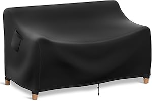 ADBAOBO Outdoor Furniture Cover, Patio Furniture Covers Waterproof, Outdoor Couch Loveseat 2-Seater Sofa Bench Table Cover Heavy Duty 900D with Air Vent and Handles, 60" W x 34" D x 30" H inch, Black