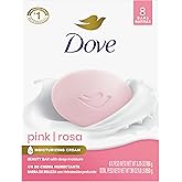 Dove Pink Rosa Beauty Bar Soap 8 Count, Cleanser, 3.75 oz I beauty bar | Moisturizing beauty bar for soft, smooth skin with a delicate floral scent