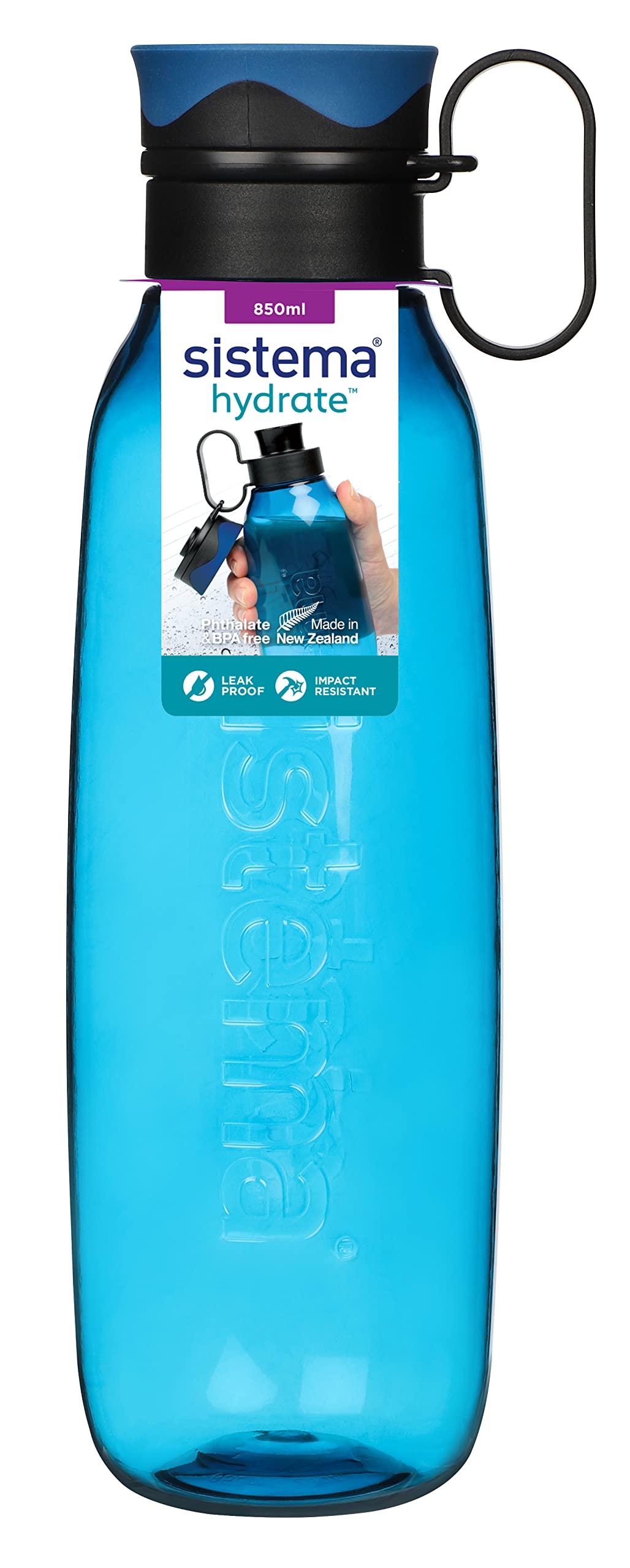 Sistema Traverse Water Bottle | 850 ml Leak-Proof Water Bottle with Screw-Top Lid | BPA Free | Assorted Colours