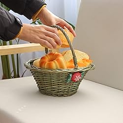 YAHUAN Woven Wicker Basket with Folding