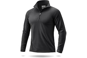 Boladeci Men's Long Sleeve Sun Shirt UPF 50+ UV Protection Quarter Zip Quick Dry Beach Fishing Golf Rash Guard Swim Shirts