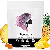 NEWUREHO Feminine Balance Gummies, Pineapple Gummies for Women Ph, Probiotic Blend Hawaiian Pineapple Flavored 60 Gummies