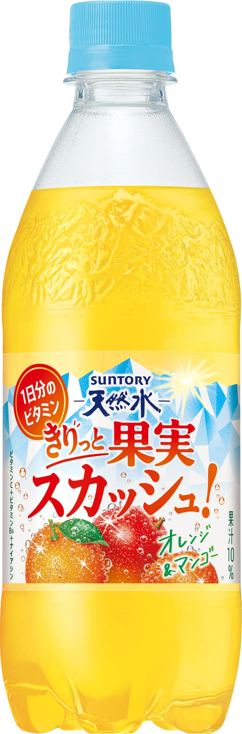 サントリー 天然水 きりっと果実スカッシュ! オレンジ＆マンゴー 果汁炭酸 500ml×24本
