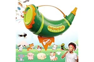JOY SPOT! Outdoor Discovery Animal Caller Toys for Kids Toddlers, Hunting Toys with 2 Modes & 30 Realistic Pretend Sounds, Wildlings Animal Caller with 8" Horn & 5-Level Lights, Early Learning for Boys Girls