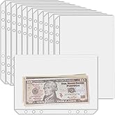 UMSICHT 12PCS A5 Binder Pockets with No Zippers, Zipless Budget Envelopes for the Cash System, A5 Binder Pouch for 6 Ring Binder, Money Folder Organizer, Clear PVC Savings Challenges Envelopes, 12PCS.