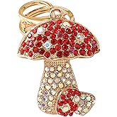 ZOONAI Rhinestone Mushroom Purse Charms for Women Girls, Cute Car Keyring Holder Bag Charms Handbag Pendant