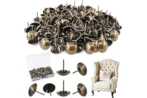 Rustark 300-Pcs 9/16’’(14×20mm) Antique Upholstery Decorative Tacks Furniture Sofa Thumb Tacks Nails Pins Assortment Kit for Upholstered Furniture Cork Board - Bronze