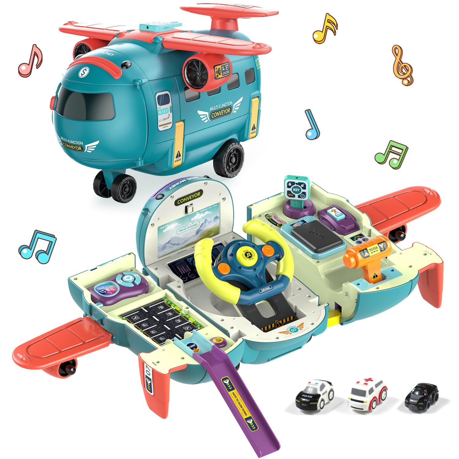 Photo 1 of Mostop Airplane Car Toy, Simulated Steering Wheel Toy Plane with Sound and Light, Toddler Educational Driving Plane Toy Ideal Gift for Boys Girls Ages 3 4 5 6 Year Old