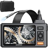 DEPSTECH Industrial Borescope Tool & 5" IPS Screen, 1080P Dual Lens Endoscope Camera with Lights, Split Screen, IP67 Waterproof Sewer Inspection Camera, 16.5ft Semi-Rigid Snake Cable, Mechanic Gadget