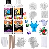 Liquid Silicone Taba Squishy Kit, 18oz 1:1 AB Ultra Soft Squishy Feel Fast Cure Silicone Rubber, Bubble-Free, 4 Moulds Cat Paw Hamster Bear Taiyaki, Flocking &amp; Pom Poms, Ideal DIY Stress Relief Gift
