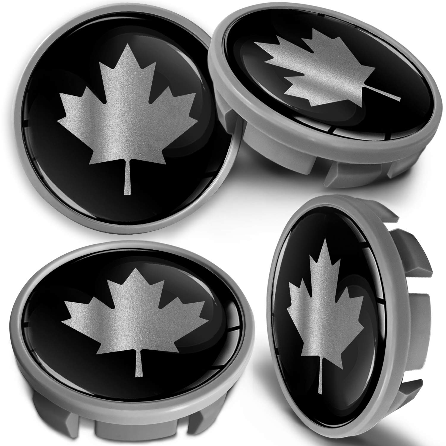 SkinoEu 4 x 65mm Wheel Centre Alloy Hub Center Caps Compatible with VW 3B7 601 171 / 6U7 601 171 Silver Hubcaps CVS 6