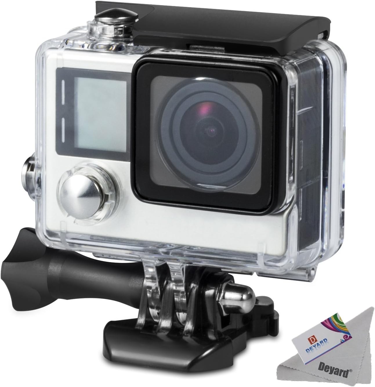 Deyard Waterproof Housing Case with Quick Release Mount and Thumbscrew for GoPro Hero 4 and Hero 3+ Action Camcorder - 45 Meters Underwater Photography