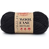 Lion Brand Yarn, Wool-Ease Recycled Crochet Yarn, Black, 1 Pack | Recycled Worsted Weight Wool Acrylic Blend Knit &amp; Crochet Fiber for Warm Blankets, Cozy Sweaters, Fall &amp; Winter Hats